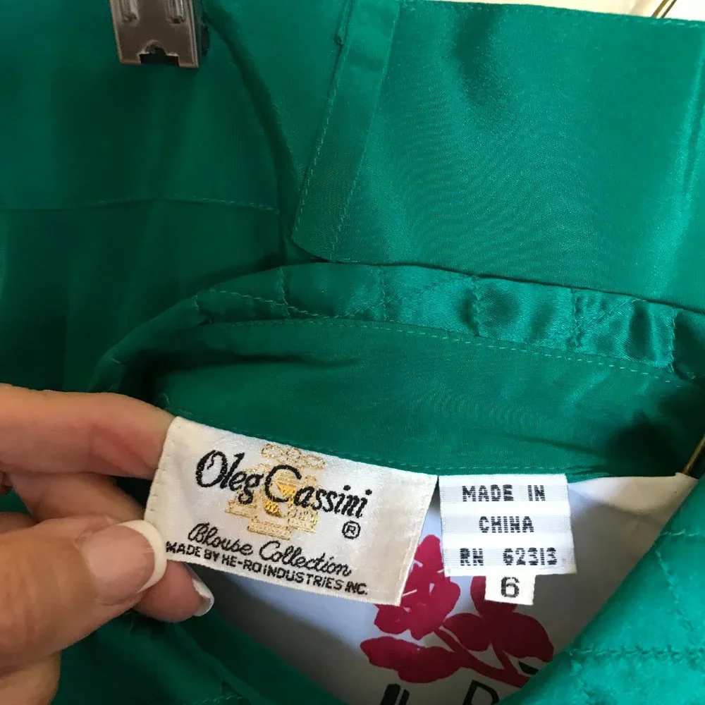 Oleg Cassini silk blouse and silk skirt - Picture 6 of 6